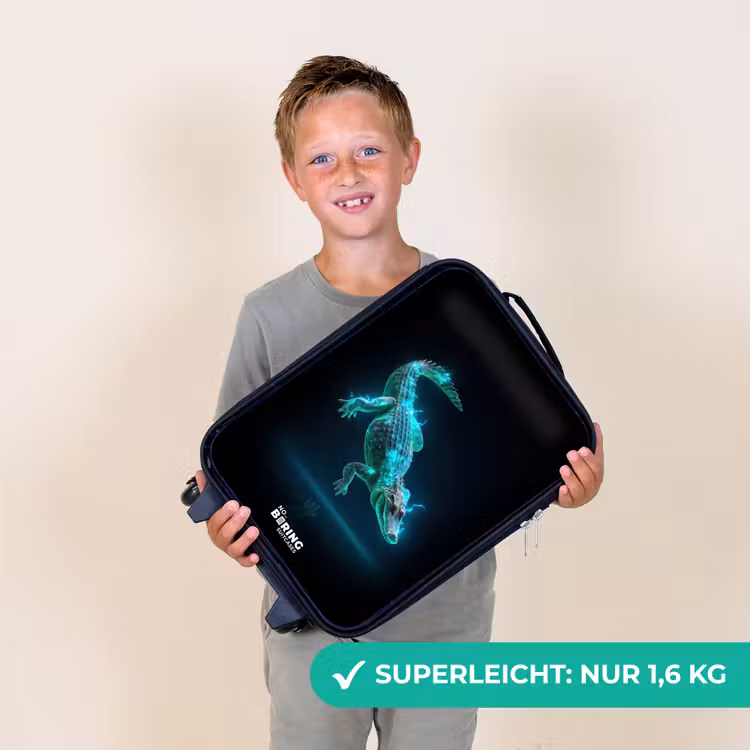 Cyberkrokodil in actiehouding Kinderkoffer - Zwart klein -sfeer4_DE