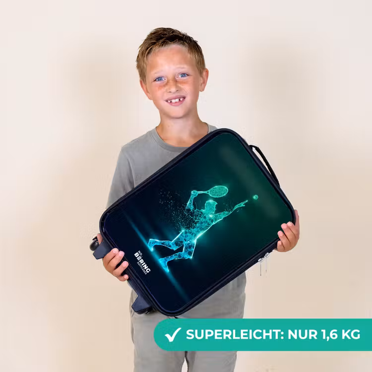 Digitale tennisspeler in futuristische stijl Kinderkoffer - Zwart klein -sfeer4_DE