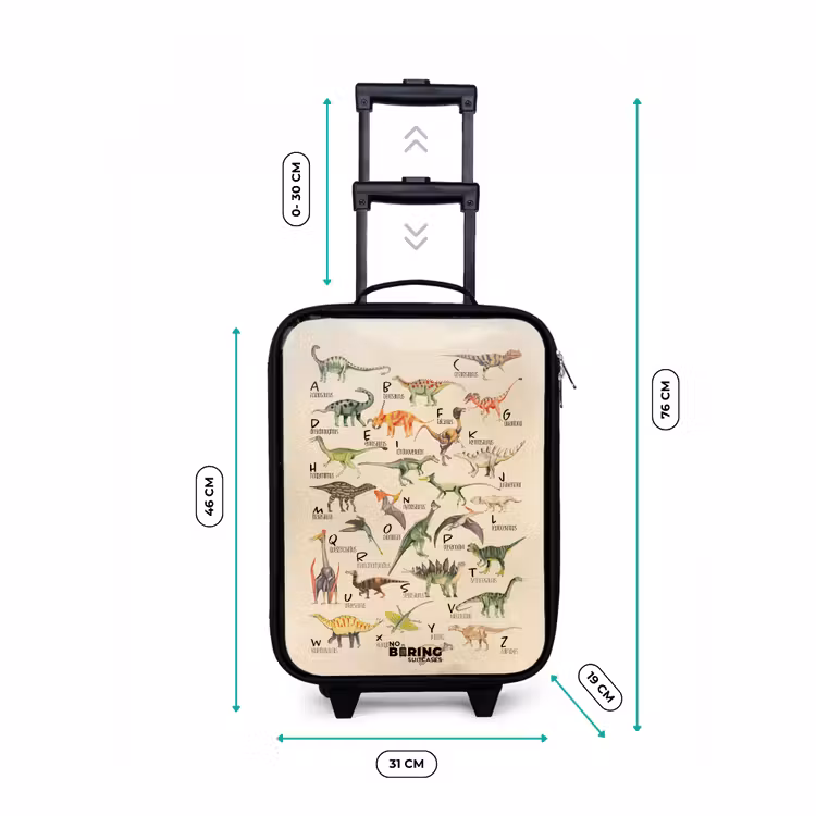 Dino alfabet Kinderkoffer - Zwart klein -productfoto_formaten