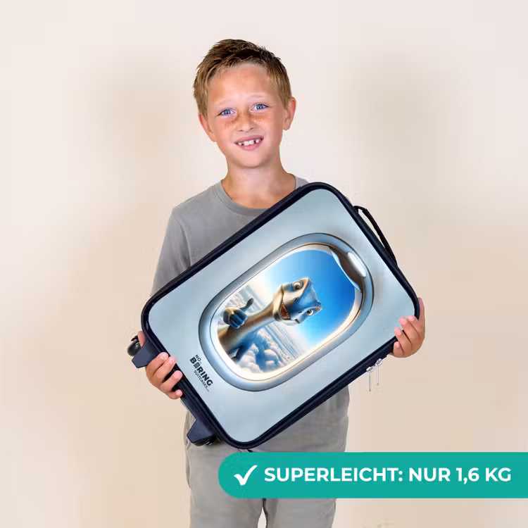 Dino uit een vliegtuigraam Kinderkoffer - Zwart klein -sfeer4_DE