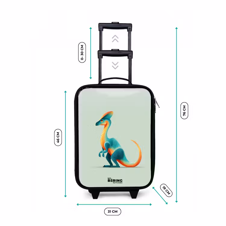 Dino - Blauw - Dier Kinderkoffer - Zwart klein -productfoto_formaten
