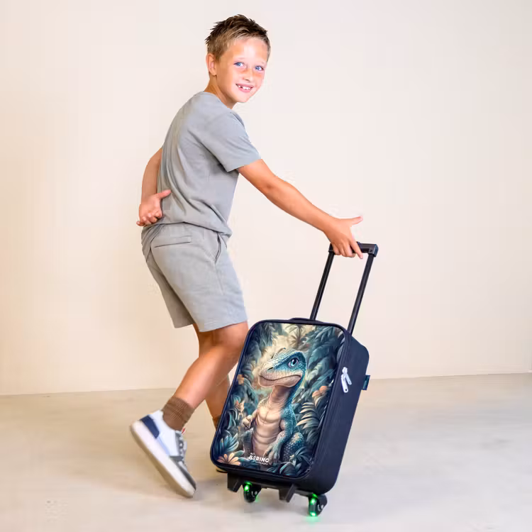 Dino in mystieke jungle met maanlicht Kinderkoffer - Zwart klein -sfeer3