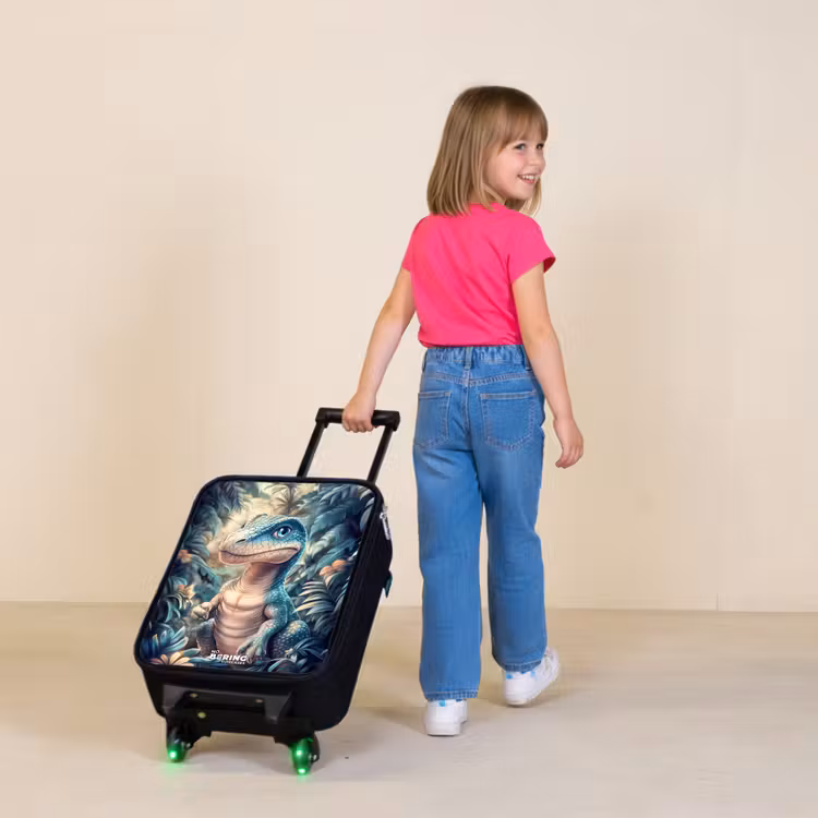 Dino in mystieke jungle met maanlicht Kinderkoffer - Zwart klein -sfeer1