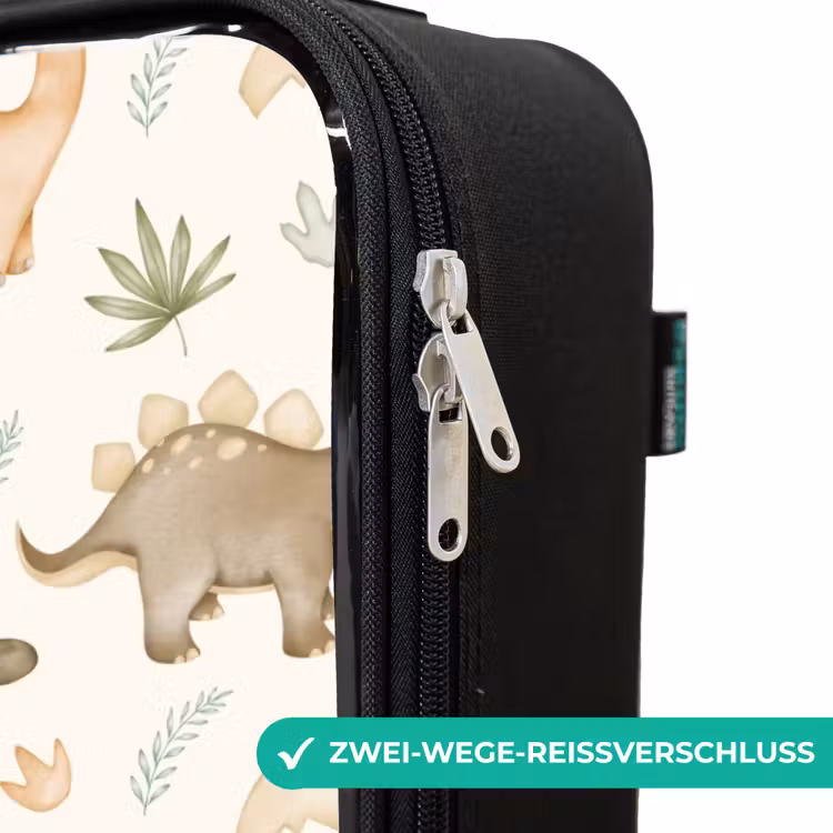 Dino patroon in pastelkleuren Kinderkoffer - Zwart klein -rits_DE