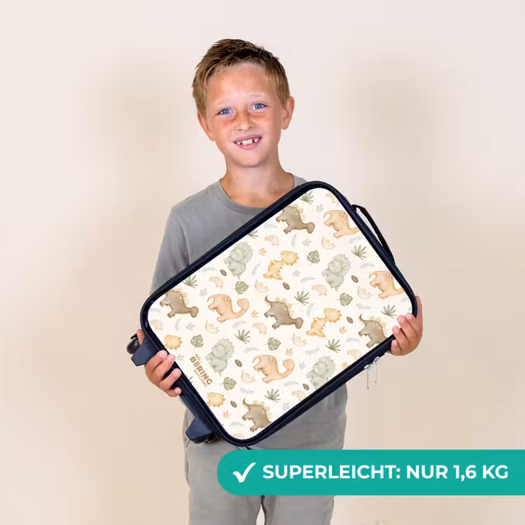 Dino patroon in pastelkleuren Kinderkoffer - Zwart klein -sfeer4_DE