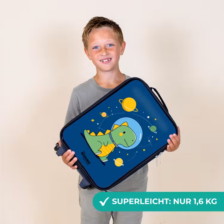 Dino - Planeet - Ster - Blauw Kinderkoffer - Zwart klein -sfeer4_DE