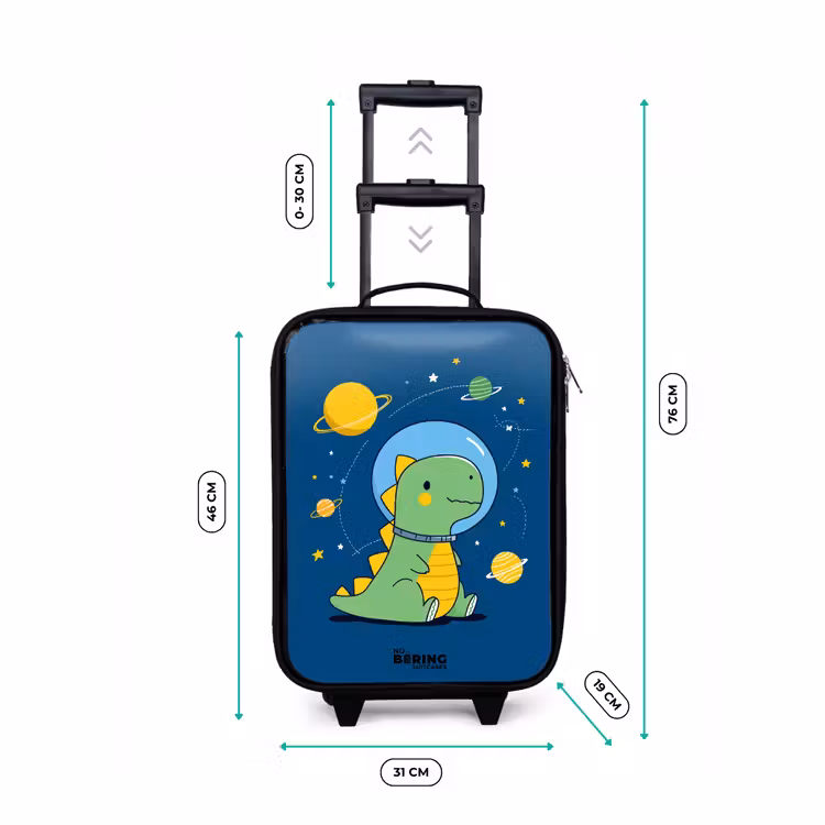 Dino - Planeet - Ster - Blauw Kinderkoffer - Zwart klein -productfoto_formaten