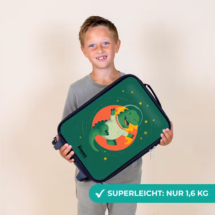 Dino - Planeet - Sterren - Groen Kinderkoffer - Zwart klein -sfeer4_DE