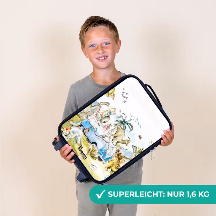 Dino safari Kinderkoffer - Zwart klein -sfeer4_DE