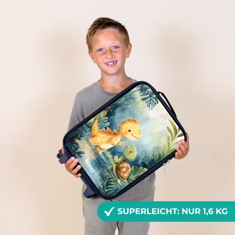 Dino - Schildpad - Jungle Kinderkoffer - Zwart klein -sfeer4_DE