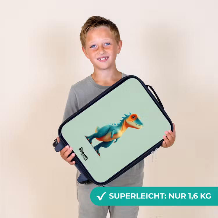 Dino - Dier - Groen - Oranje Kinderkoffer - Zwart klein -sfeer4_DE