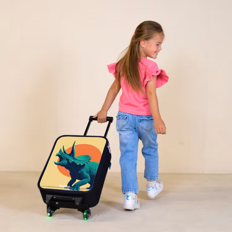 Dino - Triceratops - Dier Kinderkoffer - Zwart klein -sfeer1