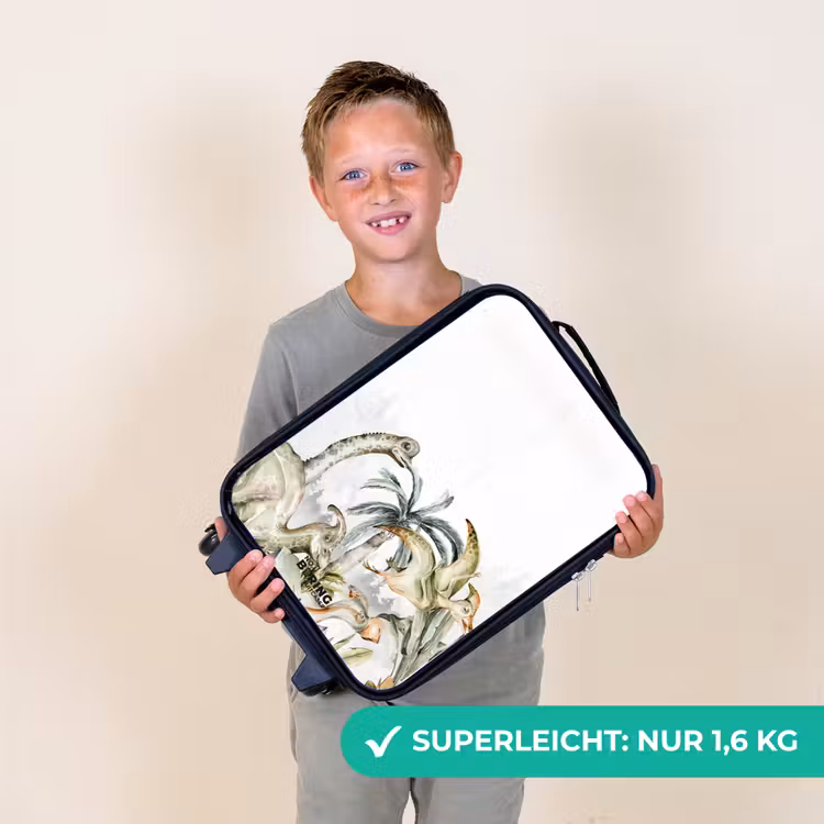 Dino's in een ruig landschap Kinderkoffer - Zwart klein -sfeer4_DE