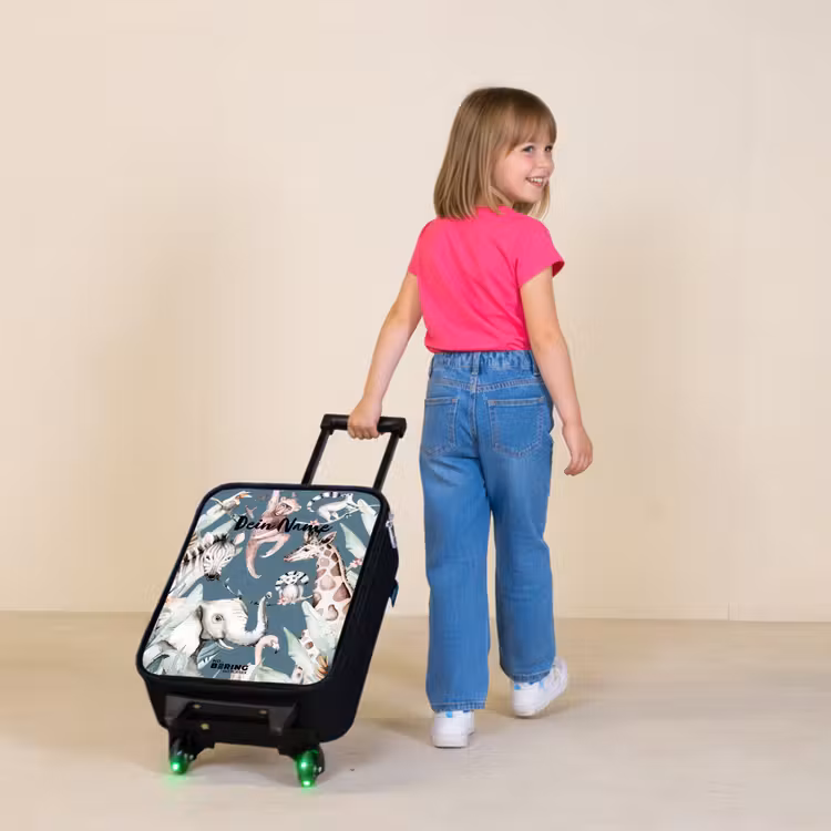 Jungle Dierenfeest Kinderkoffer - Zwart klein -sfeer1