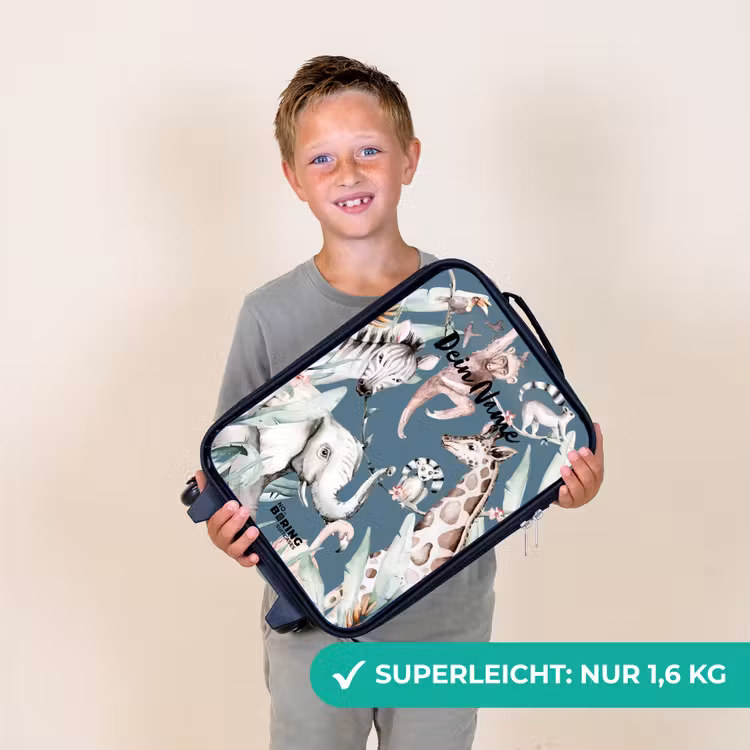 Jungle Dierenfeest Kinderkoffer - Zwart klein -sfeer4_DE