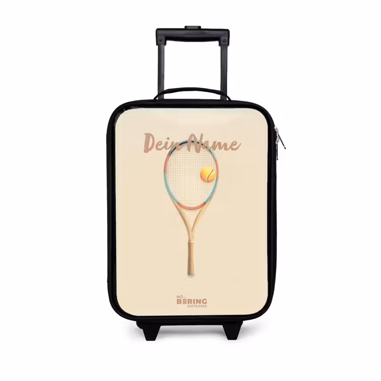 Een tennisracket in beige tinten Kinderkoffer - Zwart klein -3d
