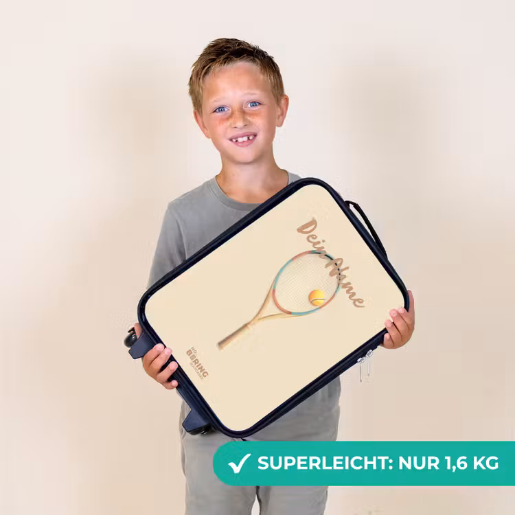 Een tennisracket in beige tinten Kinderkoffer - Zwart klein -sfeer4_DE