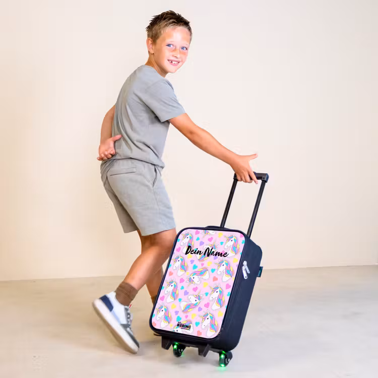 Eenhoorn euforie Kinderkoffer - Zwart klein -sfeer3