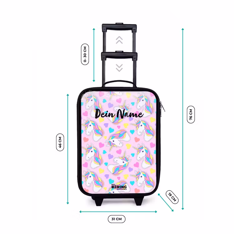 Eenhoorn euforie Kinderkoffer - Zwart klein -productfoto_formaten