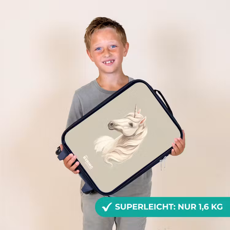 Eenhoorn in neutrale kleuren Kinderkoffer - Zwart klein -sfeer4_DE
