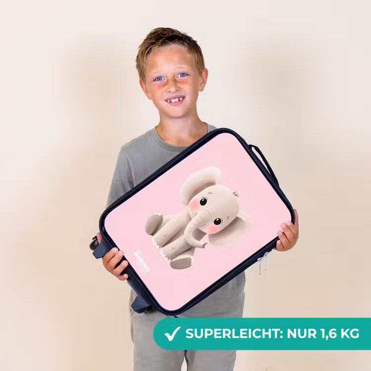 Olifant - Baby - Blosjes - Illustratie Kinderkoffer - Zwart klein -sfeer4_DE