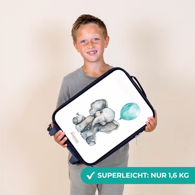 Olifant met blauwe ballon Kinderkoffer - Zwart klein -sfeer4_DE