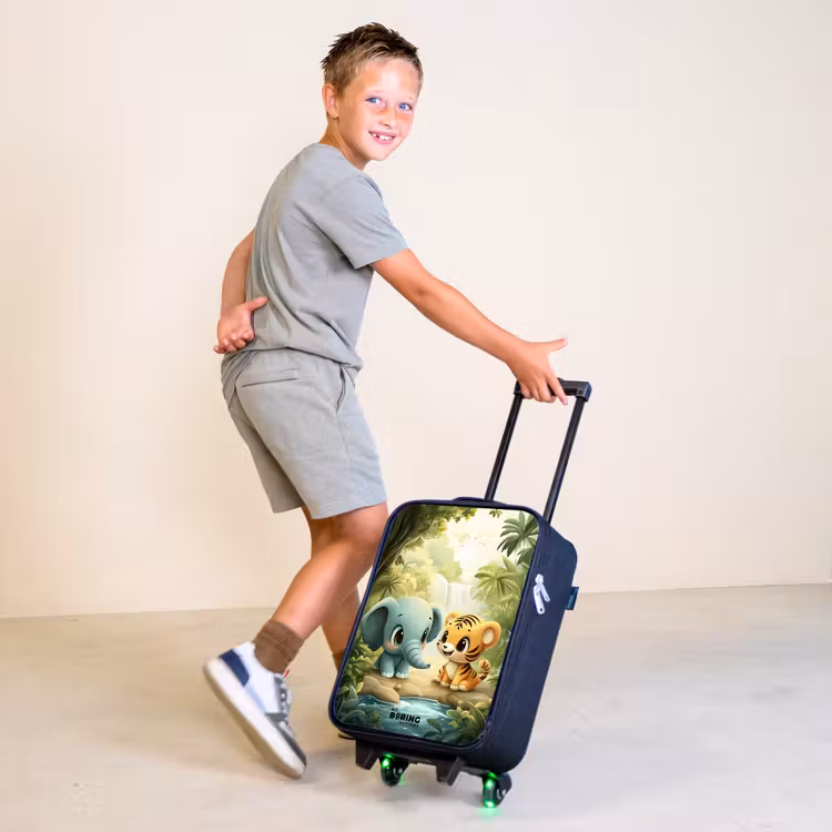 Olifant - Tijger - Bos - Jungle Kinderkoffer - Zwart klein -sfeer3