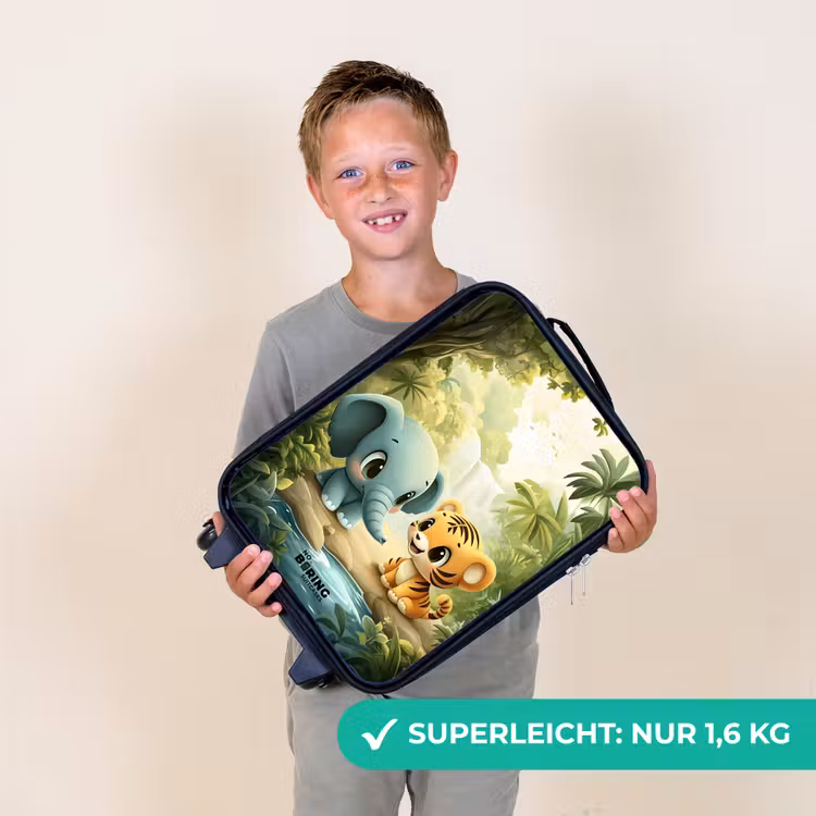 Olifant - Tijger - Bos - Jungle Kinderkoffer - Zwart klein -sfeer4_DE
