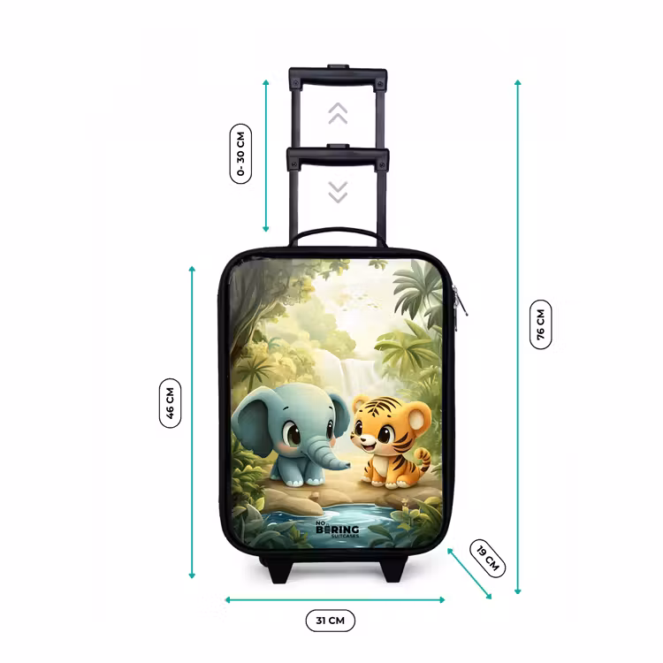 Olifant - Tijger - Bos - Jungle Kinderkoffer - Zwart klein -productfoto_formaten