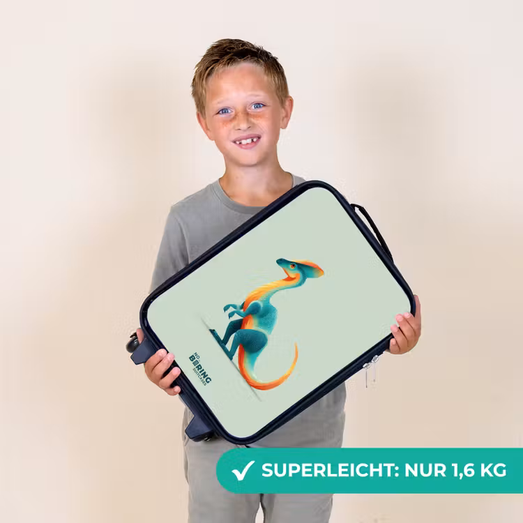 Elegante dino met kam Kinderkoffer - Zwart klein -sfeer4_DE
