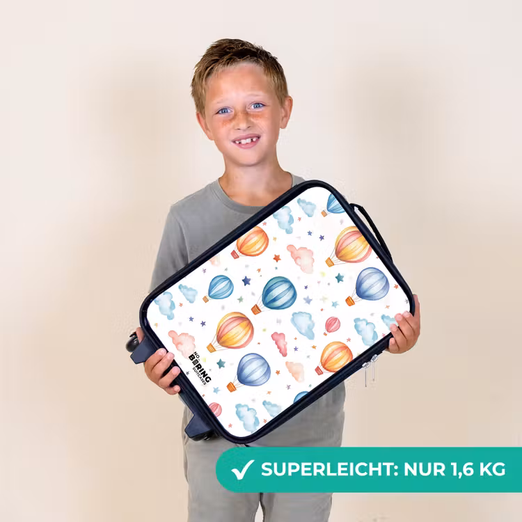 Gekleurde luchtballonnen met sterren en wolken Kinderkoffer - Zwart klein -sfeer4_DE