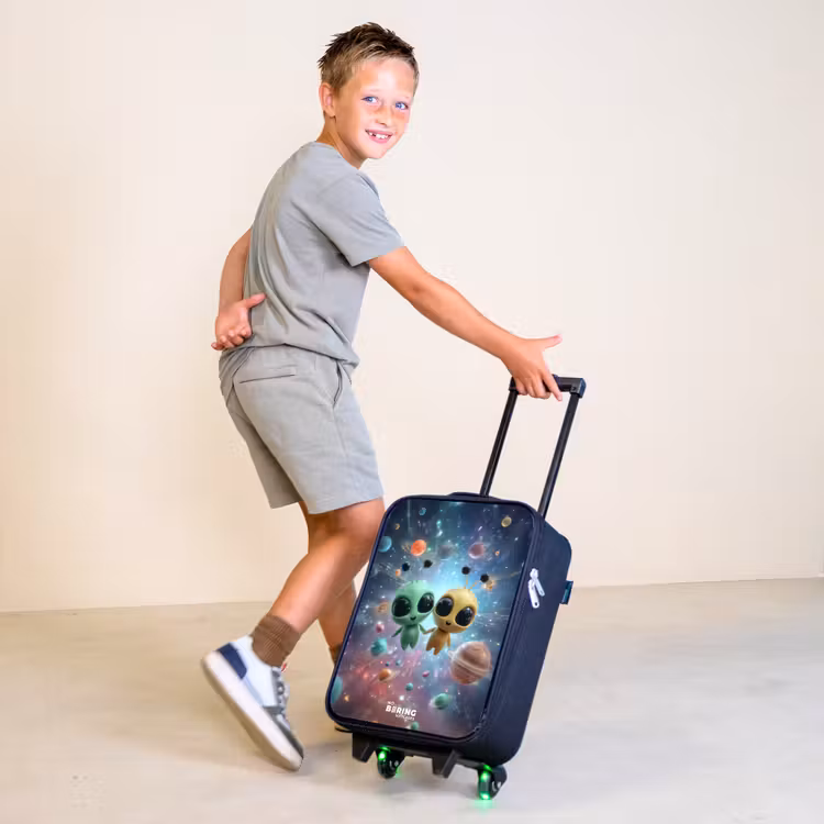 Vrolijke buitenaardse vrienden Kinderkoffer - Zwart klein -sfeer3