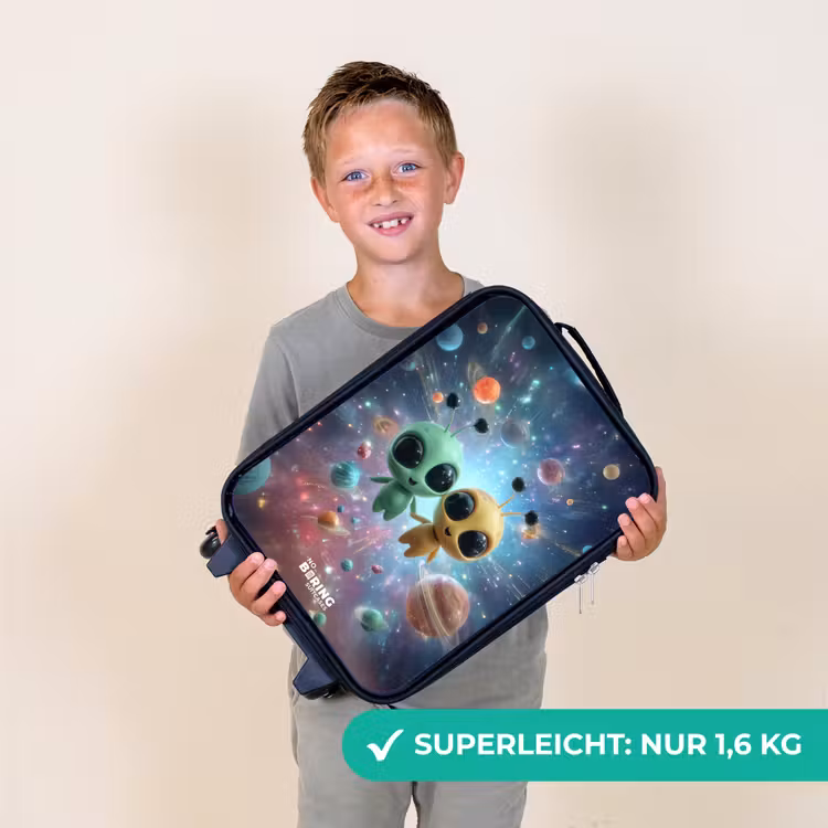 Vrolijke buitenaardse vrienden Kinderkoffer - Zwart klein -sfeer4_DE