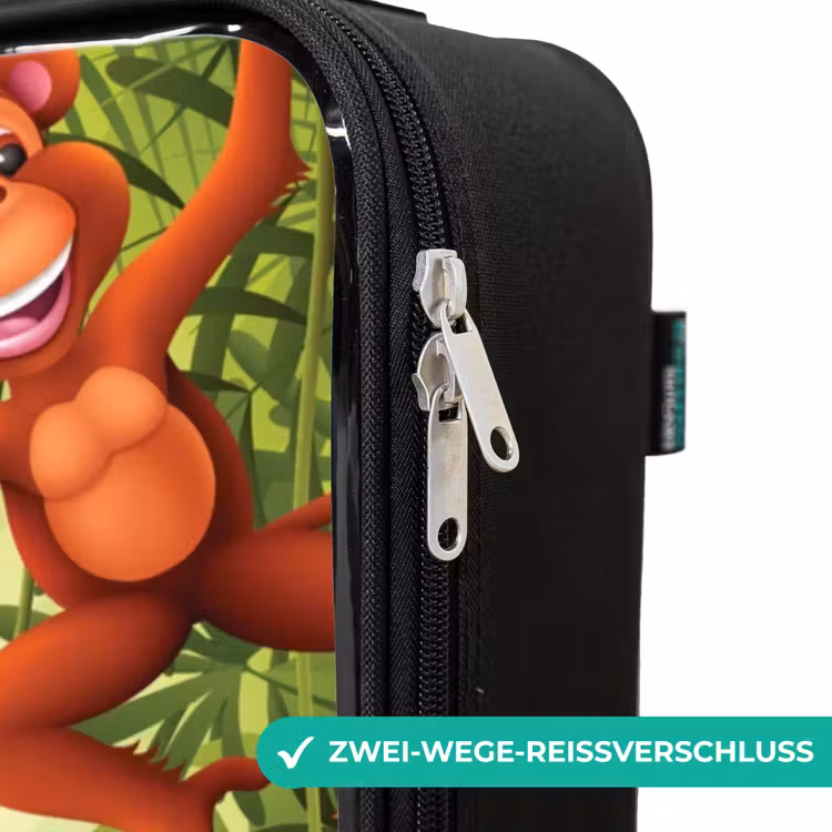 Jolige jungle Kinderkoffer - Zwart klein -rits_DE