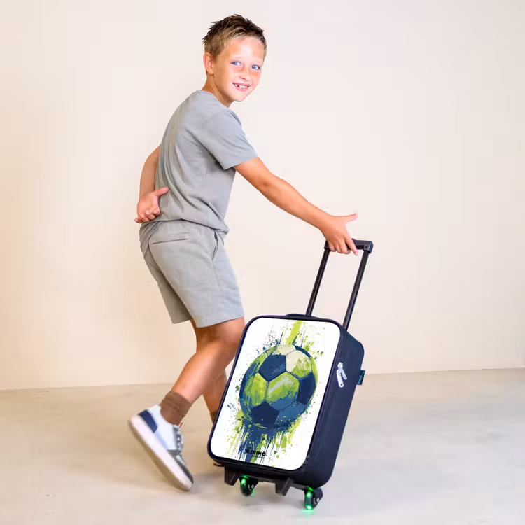 Voetbal - Verf - Groen - Blauw Kinderkoffer - Zwart klein -sfeer3