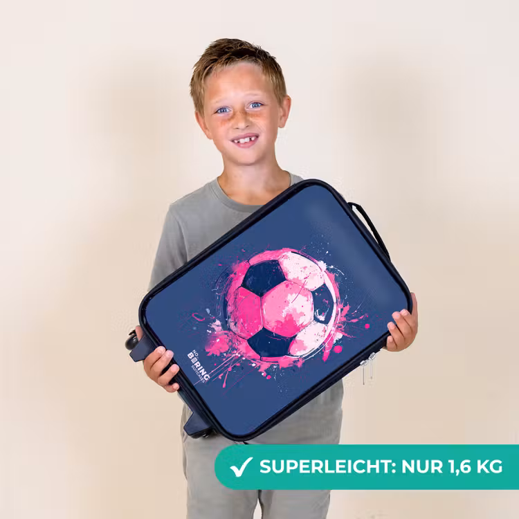 Voetbal -  Verf - Roze - Blauw Kinderkoffer - Zwart klein -sfeer4_DE
