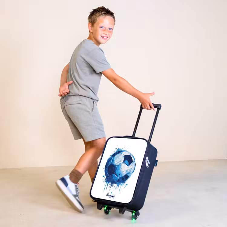 Voetbal - Inktspatten - Blauw - Bal Kinderkoffer - Zwart klein -sfeer3