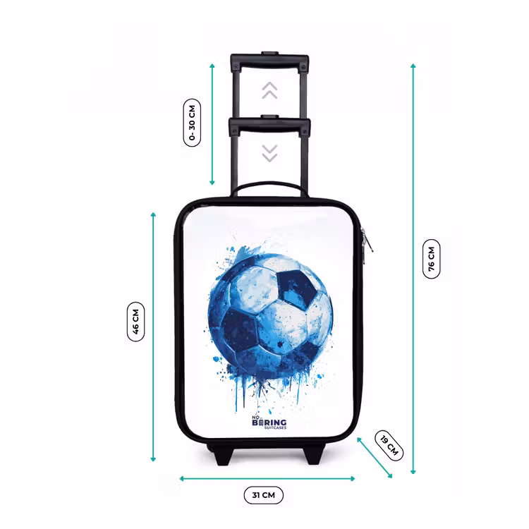 Voetbal - Inktspatten - Blauw - Bal Kinderkoffer - Zwart klein -productfoto_formaten