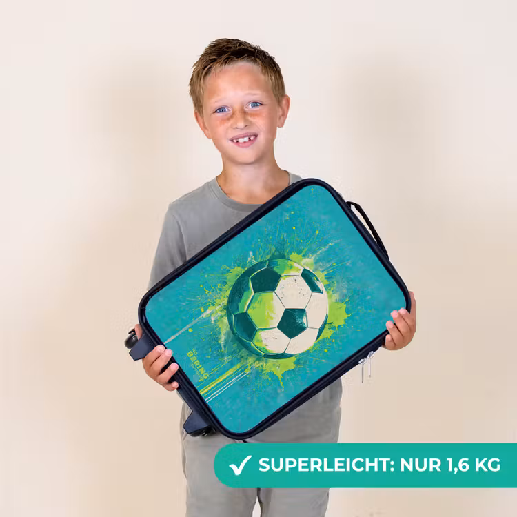 Voetbal - Verfspatten - Groen - Blauw Kinderkoffer - Zwart klein -sfeer4_DE
