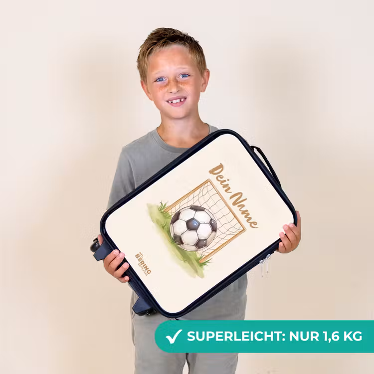 Voetbal in een goal Kinderkoffer - Zwart klein -sfeer4_DE