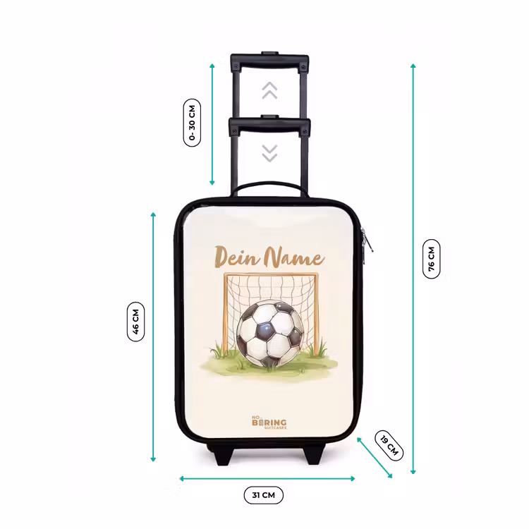 Voetbal in een goal Kinderkoffer - Zwart klein -productfoto_formaten