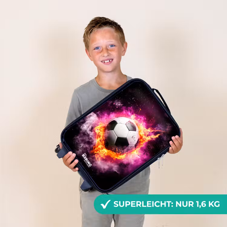 Voetbal in roze vuur explosie Kinderkoffer - Zwart klein -sfeer4_DE