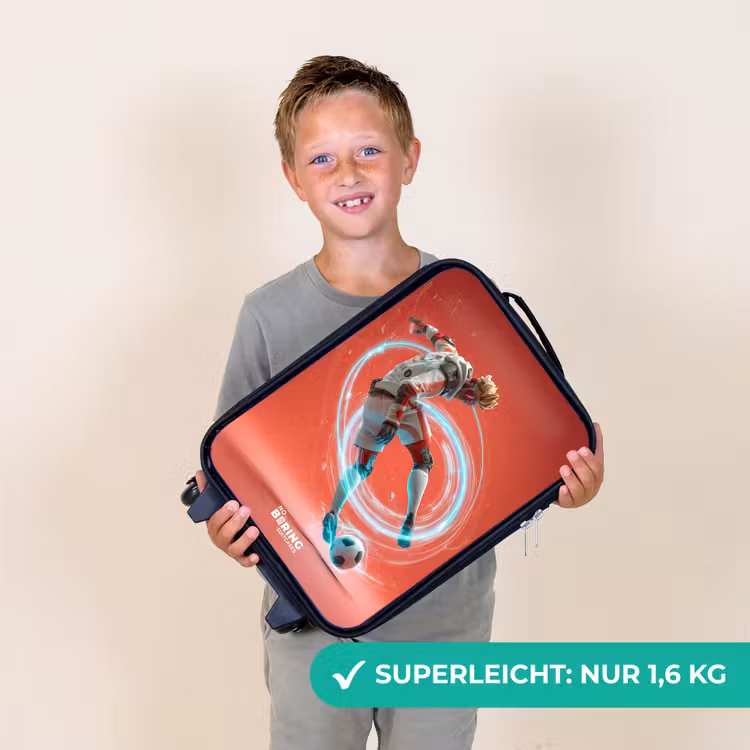 Voetbal - Jongen - Rood - Lichtcirkel Kinderkoffer - Zwart klein -sfeer4_DE