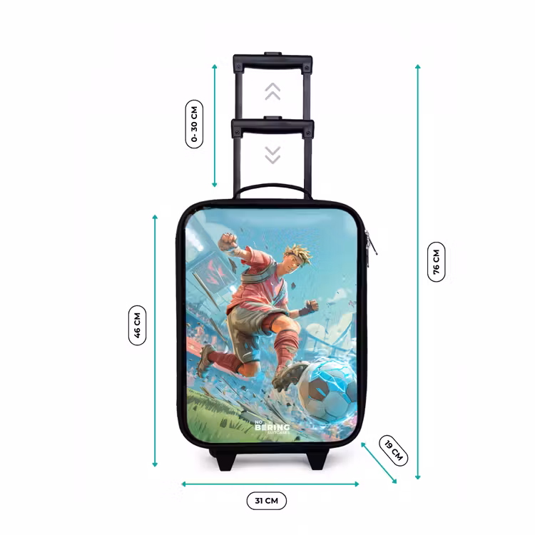 Voetbal - Jongen - Stadion - Elektrisch Kinderkoffer - Zwart klein -productfoto_formaten
