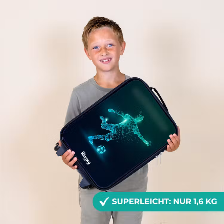 Voetballer trapt met kracht in digitale vorm Kinderkoffer - Zwart klein -sfeer4_DE