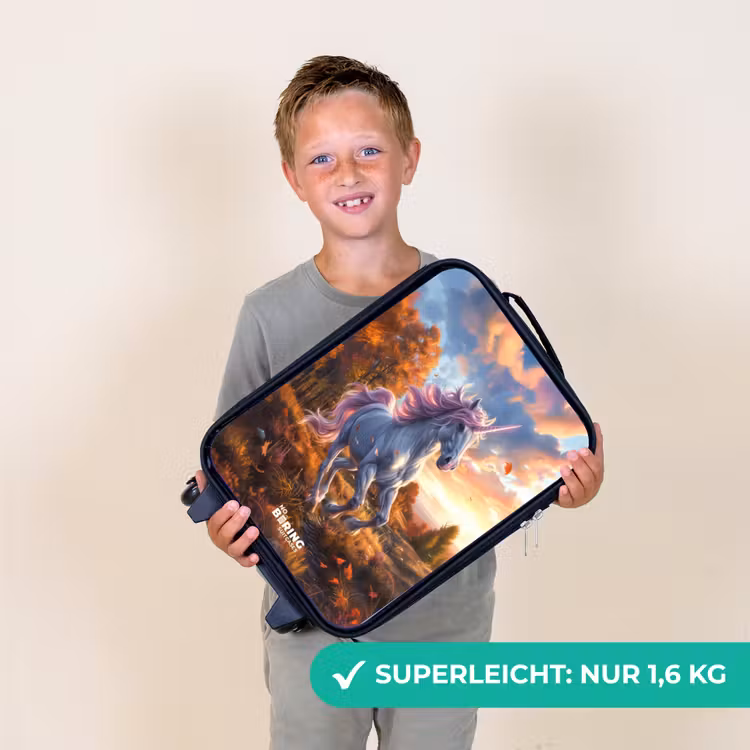 Galopperende Eenhoorn in Herfstwereld Kinderkoffer - Zwart klein -sfeer4_DE