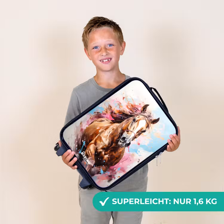 Galopperend paard met kleurrijke achtergrond Kinderkoffer - Zwart klein -sfeer4_DE