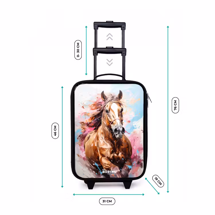 Galopperend paard met kleurrijke achtergrond Kinderkoffer - Zwart klein -productfoto_formaten