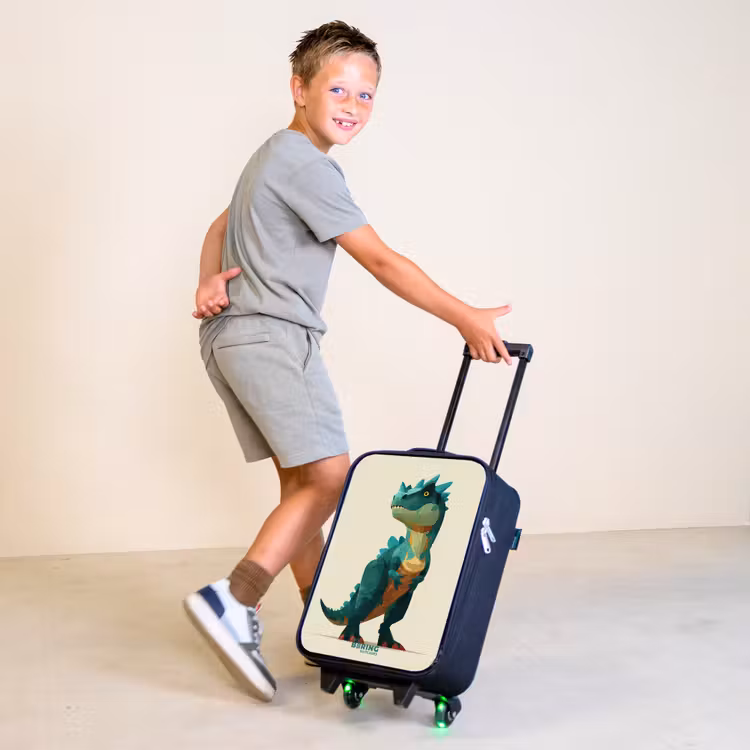 Gehoornde dino met scherpe blik Kinderkoffer - Zwart klein -sfeer3