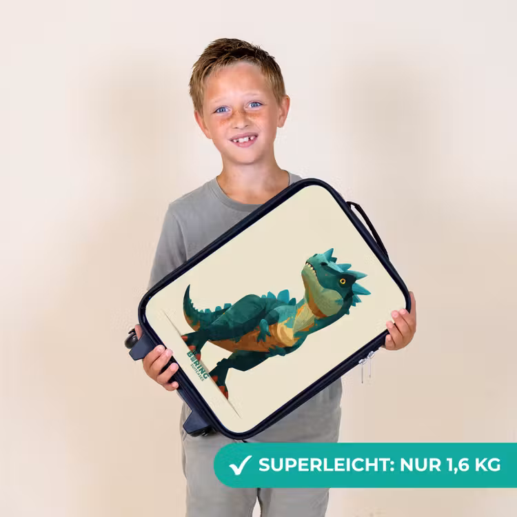 Gehoornde dino met scherpe blik Kinderkoffer - Zwart klein -sfeer4_DE